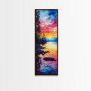 Framed Canvas Print Sunset Reflection Lake Tahoe Art Coastal Decor Nautical Painting Rustic Wall Art Living Room Art Christmas Gift