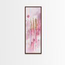 Pink Fountain Pens Canvas Print Whimsical Art Writer’s Gift Minimalist Art Living Room Decor Unique Office Wall Art Illustration