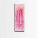 Light Pink Lipsticks Framed Canvas Print, Modern Whimsical Art, Abstract Vertical Art for Makeup Room or Girly Dorm Wall Decor