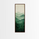 Smoky Mountain Layers Framed Canvas Print Serene Landscape Painting Green Nature Scene Above Sofa Art Living Room Decor