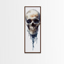Framed Canvas Print Skull Art for Gothic Decor, Moody Halloween Wall Art, Original Skull Artwork, Living Room Art, Gift Idea for Him