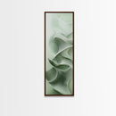 Sage Green Vertical Framed Canvas Print, Abstract Botanical Artwork, Wabi Sabi Minimalist Wall Art, Living Room Decor, Original Artwork