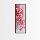 Canvas Print Pink Cherry Blossom Art, Japanese Inspired Wall Decor, Romantic Botanical Artwork, Gift Idea for Bedroom or Living Room