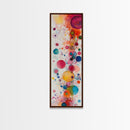 Colorful Abstract Dots Canvas Print Whimsical Art Modern Wall Decor Playful Vertical Art Gift Idea Light Pink Wall Art
