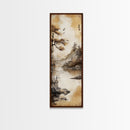 Tranquil Mountain Landscape Canvas Print Rustic Wall Art Serene Minimalist Decor Asian-Inspired Nature Artwork Zen Framed Piece