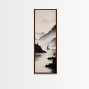 Sailboat Reflection Framed Canvas Print Nautical Painting Coastal Decor Minimalist Art Seascape Wall Art Bedroom or Living Room Piece
