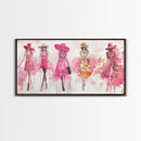 Fashion Sketch Canvas Print Pink Wall Art Whimsical Decor Fashionista Gift Idea Artistic Living Room Accent Modern Feminine Aesthetic