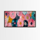 Retro Vinyl Records Canvas Print Lofi Art Chicano Wall Art Skinny Wall Art Living Room Decor Music Gift Idea Bedroom Art