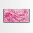 Soft Rose Canvas Print, Light Pink Abstract Art of Petals with Minimalist Style, Feminine Wall Decor for Living Room or Bedroom