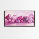 Gemstone Painting Canvas Print - Pink Abstract Art Minimalist Gemstone Painting Coastal Decor Feminine Gift Idea Wall Ar