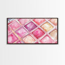 Shimmery Pink Palette Canvas Print Minimalist Makeup Art Light Pink Wall Art Dorm Room or Beauty Studio Aesthetic Gift Idea