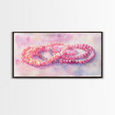 Pink Beaded Necklace Canvas Print | Romantic Jewelry Wall Art | Feminine Framed Canvas Print | Gift Idea for Her | Light Pink Decor