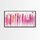 Assorted Lipstick Shades Illustration in Light Pink Wall Art on Canvas Print, Makeup Lover's Room or Vanity Decor Idea