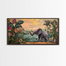 Exotic Jungle Elephant Canvas Print Rustic Botanical Decor Moody Art Wildlife Art Living Room Wall Art Gift Idea
