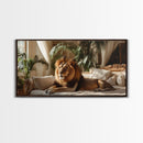 Vibrant Lion Wall Art Framed Canvas Print With Rustic Decor Perfect Above Sofa Living Room Art Gift Idea Wild Elegance Home Decor