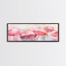 Umbrella Canvas Print Featuring Light Pink Abstract Art, Boho Minimalist Decor, Romantic Living Room or Guest Room Coastal Wall Art