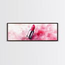Pink Lipstick Art Canvas Print, Modern Makeup Wall Art, Feminine Decor, Light Pink Abstract Art, Whimsical Beauty Art