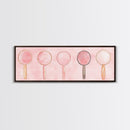 Minimalist Mirrors Framed Canvas Print Light Pink Wall Art Geometric Art Whimsical Art Modern Bedroom Decor Skinny Wall Art