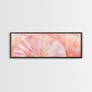 Framed Canvas Print Light Pink Abstract Fan Art Coastal Cowgirl Wall Art Minimalist Rustic Decor Living Room Art Horizontal Painting