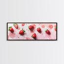 Strawberry Fruit Kitchen Art Framed Canvas Print Rustic Decor Horizontal Wall Art Living Room Art Whimsical Botanical Prints