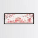 Cherry Blossom Canvas Print, Botanical Framed Canvas Art, Light Pink Wall Art, Bedroom or Guest Room Art, Feminine Nature-Inspired Decor