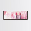 Lipstick Canvas Print, Whimsical Feminine Wall Art, Pink Abstract Makeup-Inspired Art, Bedroom or Beauty Room Gift Idea, Light Pink Decor