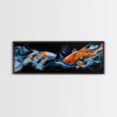 Dual Koi Serenity Canvas Print, Zen Wall Art, Coastal Wall Art, Rustic Decor, Teal Wall Art, Nautical Painting, Above Sofa Art