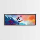 Coastal Canvas Print of Abstract Surf Wall Art with Bright Blue Waves, Nautical Painting, Coastal Cowgirl Wall Art, Gift Idea