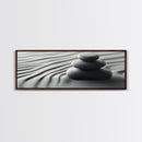 Coastal Harmony Framed Canvas Print Tranquil Pebbles Zen Reflection Nautical Decor Above Couch Living Room Wall Art