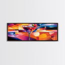 Martini Glass Framed Canvas Print Martini Wall Art Abstract Modern Cocktail Art Kitchen Bar Decor Bold Geometric Wall Artwork