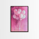 Pink Balloons Canvas Print, Whimsical Art, Pink Abstract Art, Party Wall Art, Light Pink Wall Art, Living Room Art, Artistic Decor, Gift Idea