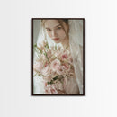 Blush Bride Art Framed Canvas Print Romantic Wedding Artwork Feminine Wall Art Pastel Bedroom Decor Unique Gift Idea Bridal Art