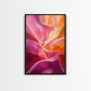 Fluid Pink Orange Canvas Print Featuring Bright Abstract Art Nouveau Style, Perfect Living Room Wall Art and Wabi Sabi Aesthetic