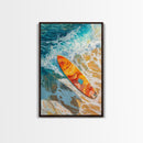 Surfboard Ocean Canvas Print with Coastal Landscape Art and Nautical Beach Decor for Summer Living Room or Bedroom Wall