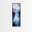 Alpine Lake, smoky mountain art, extra wide art, nature wall art, minimalist art, rustic decor, Canvas Print, above bed wall art