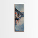 Harbor Boats, Nantucket painting, seascape painting, lake Tahoe art, rustic wall art, gift idea for her, Canvas Print, living room art