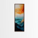 Golden Horizon, painting morro bay, nautical painting, orange abstract art, extra wide art, southwest wall art, Framed Canvas Print