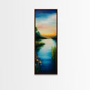 Sunset Lake, Smoky Mountain Art, Moody Art, Panoramic Art, Above Couch Art, Coastal Wall Art, Tall Narrow Art, Canvas Print