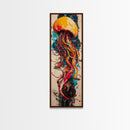Jellyfish Painting, Ocean Art, Moody Art, Nautical Decor, Coastal Cowgirl Wall Art, Christmas, Framed Canvas Print, Bedroom Art