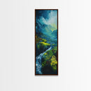 Ireland Painting, Framed Canvas Print, coastal decor, blue and green wall art, mountain painting, landscape painting, extra wide art