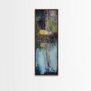 Forest Reflection, Moody Art, Landscape Painting, Pine Tree Art, Wabi Sabi Art, Smoky Mountain Art, Framed Canvas Print, Rustic Wall Art