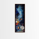 Starry Floral, botanical prints, wildflower painting, floral artwork, whimsical art, colorful nature painting, moody art