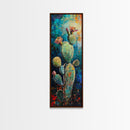 Blooming Cactus, agave painting, desert painting, southwest wall art, botanical prints, rustic wall art, floral artwork, Canvas Print