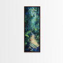 Jungle Pathway, Forest Painting, Moody Art, Botanical Prints, Nature Wall Art, Above Sofa Art, Tall Narrow Art, Canvas Print
