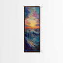 Ocean Wave, Coastal Wall Art, Seascape Painting, Surf Wall Art,Extra Wide Art, Bedroom Art, Framed Canvas Print