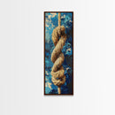 Nautical Rope, Blue Abstract, Textured Art, Framed Canvas Print, nautical decor, coastal wall art, rustic art, wabi sabi art