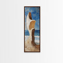 Surreal Beach Rock, coastal decor, wabi sabi art, abstract landscape painting, framed canvas print, above couch art
