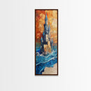 Fantasy Castle, dark romance painting, moody art, fairy tale art, framed canvas print, gothic decor, above bed wall art, boho art
