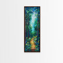 Forest Path Painting, Landscape Painting, Green Wall Art, Pine Tree Art, Above Sofa Art, Framed Canvas Print, Bedroom Art