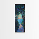 Sunset Pathway Art, Coastal Painting, Wabi Sabi Art, Above Bed Wall Art, Seascape Painting, Framed Canvas Print, Nautical Decor